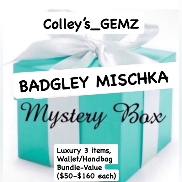 BADGLEY MISCHKA Luxury 3 items, Wallet/Handbag Bundle-Value ($50-$160 each) - Picture 1 of 4